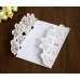 Wholesale White Laser Invitation Holder Rose-hollowed Pattern